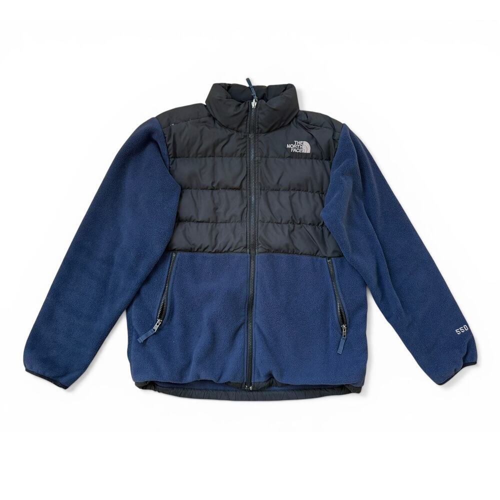 The North Face Men's Denali Down Fleece Jacket Insulation Layer Blue Black Small